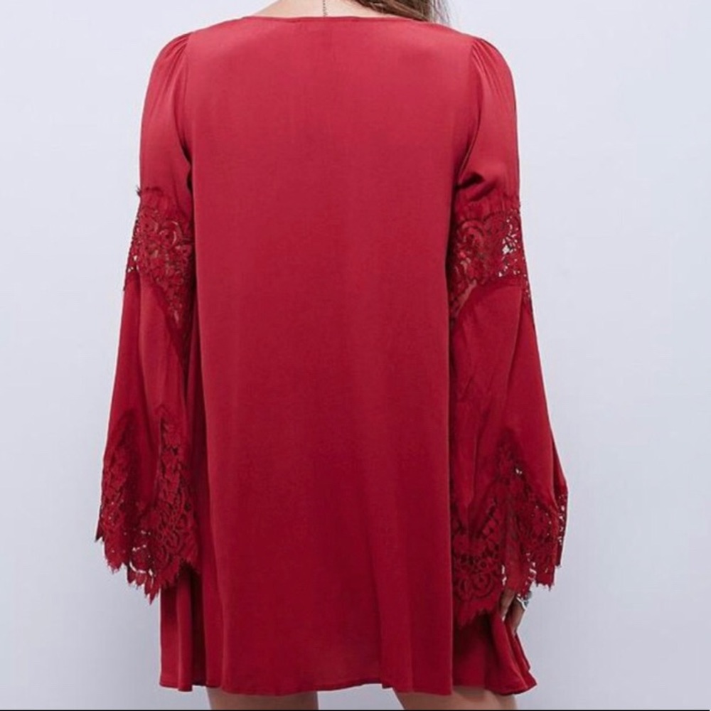 For Love & Lemons Red Bell Sleeve Dress - Picture 5 of 5
